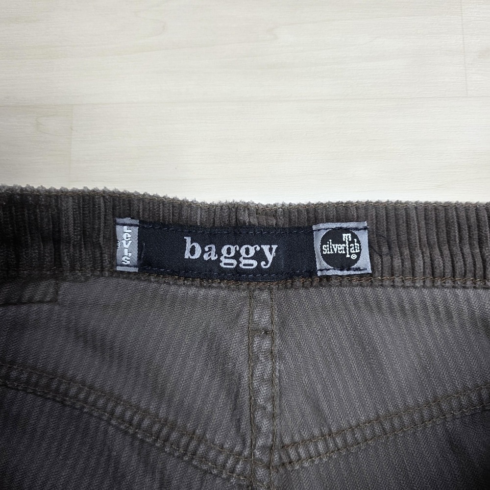 Vintage Levi's SilverTab‎ Baggy Brown Corduroy Wide Leg Pants Mens 34x32 90s - Picture 3 of 9